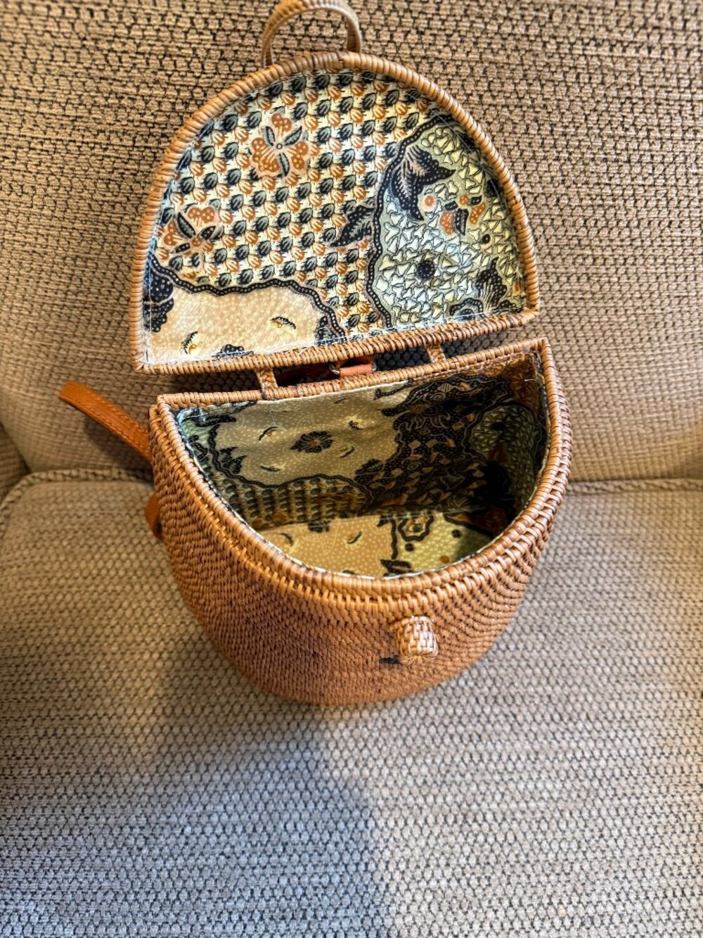 Sundara Rattan Backpack Bali Woven Bag Boho Summer - Picture 9 of 10